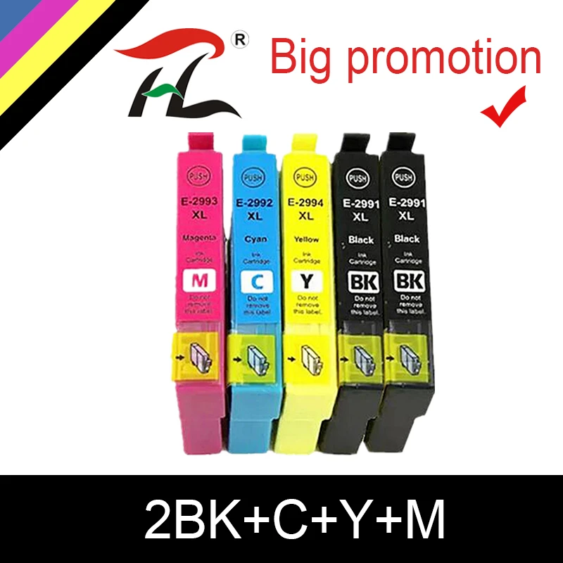HTL 5pk Замена 29 29XL T2991XL T2991 для картриджей Epson XP235 XP247 XP245 XP332 XP335 XP342 XP345 XP435 XP432 XP442 |