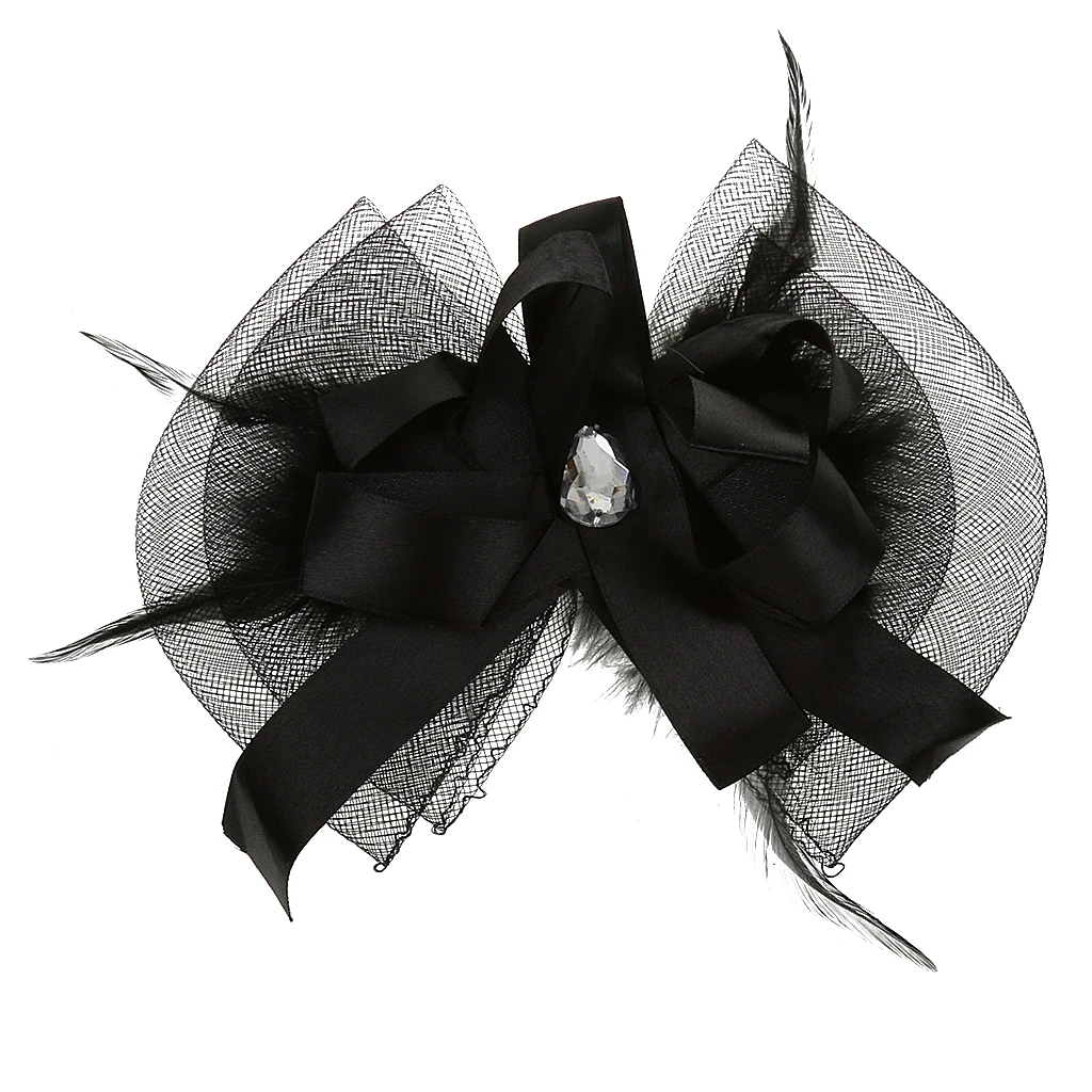 

Hen Party Night Out Prom Races Party Veil Fascinator Hair Clip Black