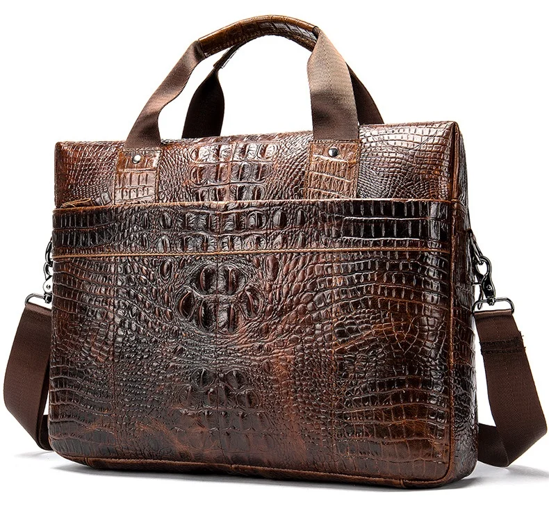 Luxury Mens Alligator Leather Handbag Crocodile Pattern Shoulder Bag Laptop Handbags Messgenger Bag Fashion Crossbody Bag
