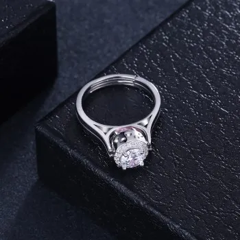 Pte S925 Стерлинговое Серебро TikTok горячее двухцветное вращающееся кольцо из