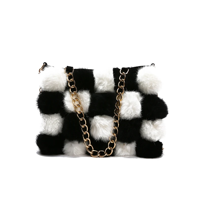 

Soft Faux Fur Small Crossbody Bags for Women 2020 Winter Branded Trend Shoulder Handbags Women's Designer Trending Hand Bag