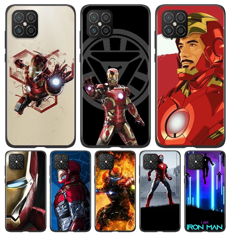 

Silicone Cover Marvel Iron Man For Huawei Nova 8 7i 6 5T 5i 5Z 4E 3i 3e 2i SE PRO Lite 4G 5G Black Phone Case