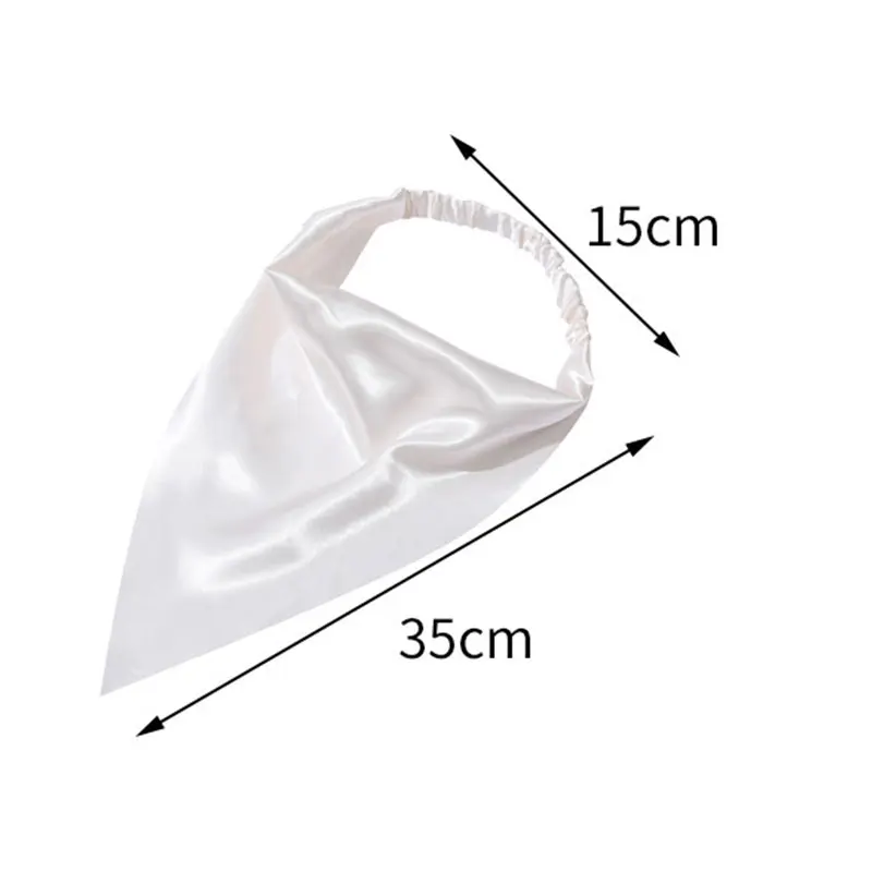 

Women Sweet Elastic Hair Band Glossy Silky Satin Scrunchies Soft Solid Color Turban Headwrap Triangle Hair Scarf Headband