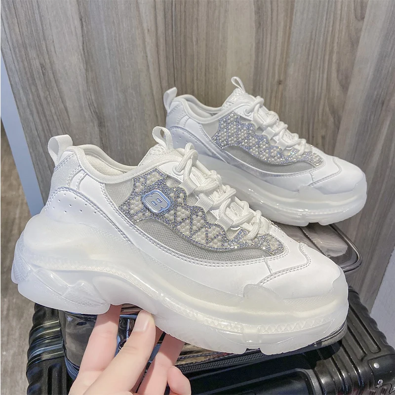 

Кроссовки женские массивные, Вулканизированная подошва, Повседневная Брендовая обувь для тренировок, 6 см, лето 2021