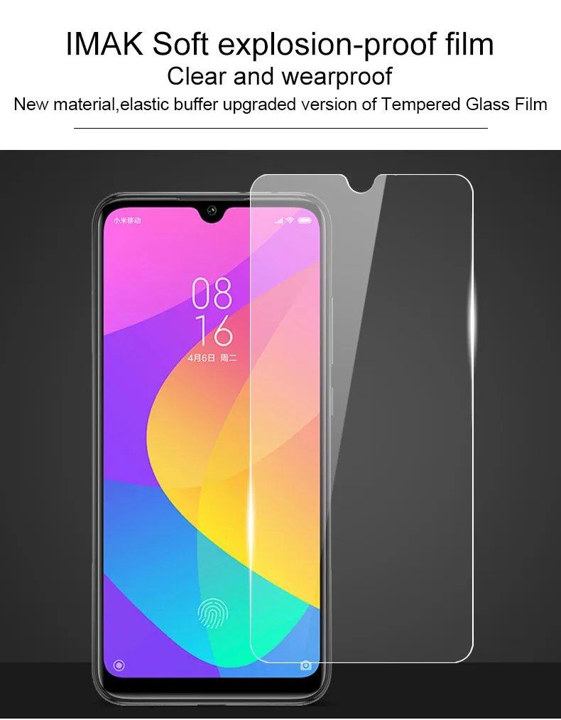 Для Xiao mi A3 mi A3 9 Lite CC9E CC9 Защитная пленка для экрана IMAK Прозрачная мягкая прозрачная Взрывозащищенная защита от трещин