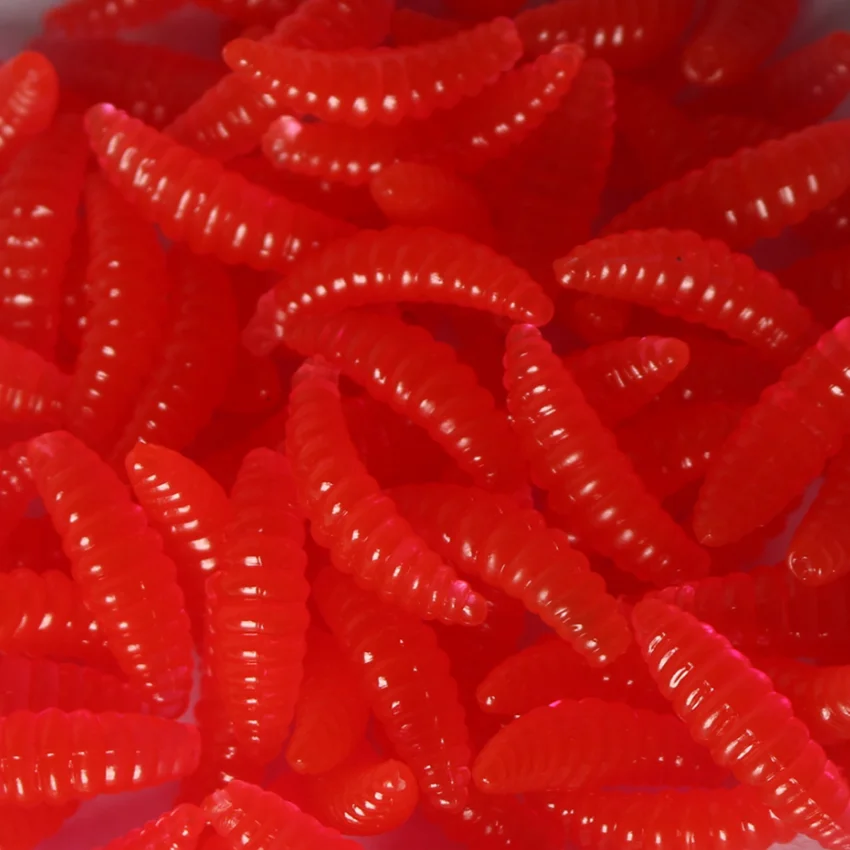 

50PCS/bag Maggot Grub Soft Fishing Lure Hooks Smell 2cm 0.3g Worms Glow Shrimps Fish Lures Glow Shrimps Fish Lures Hot Sale Set