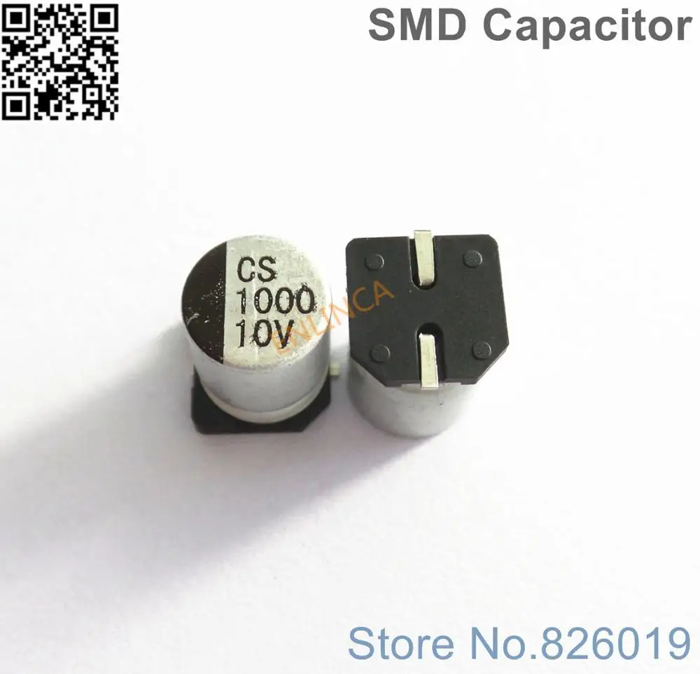 6pcs/lot 10V 1000uf SMD Aluminum Electrolytic Capacitors size 8*10.5 1000uf 10V