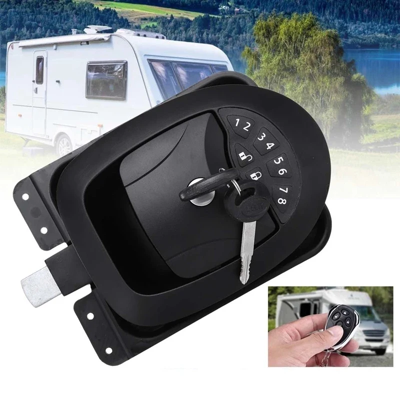 

Car RV Keyless Entry Wireless Electric Trailer Caravan Boat Door Lock Waterproof with Two Keys Latch Handle