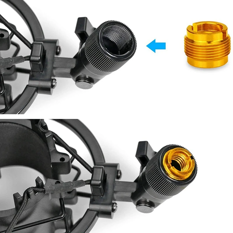 12 шт. Женских резьбовых гайки адаптеров винтовые держатели для микрофона стойки Золотые и Серебряные.