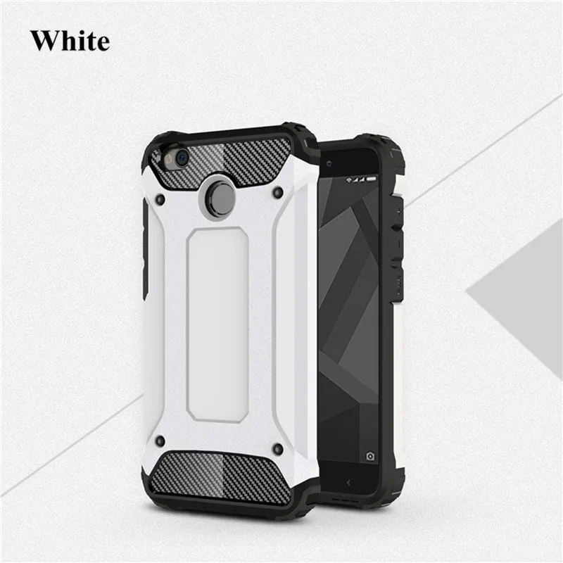 White Чехол для Xiaomi Redmi 4X случае Роскошные Броня Гибридный ударопрочный Жесткий PC+ TPU Прочный Влияние для Redmi 4X Примечание 5 7 Pro 4X4 Чехол - Цвет: White