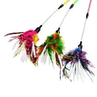 funny pet cat toys colorful feather teaser toys for pets cats kitten teasing stick interactive toy pet products