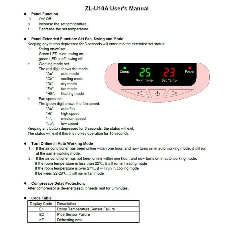 LILYTECH ZL U10A универсальная система управления A/C универсальный регулятор