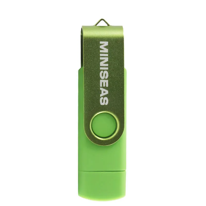 Зеленый Usb флеш-накопитель Miniseas, 8 цветов, вращение, OTG, телефон, ручка-накопитель, 4 ГБ, 8 ГБ, 16 ГБ, 32 ГБ, 64 ГБ, память, Usb флешка флеш-накопитель - Цвет: Зеленый
