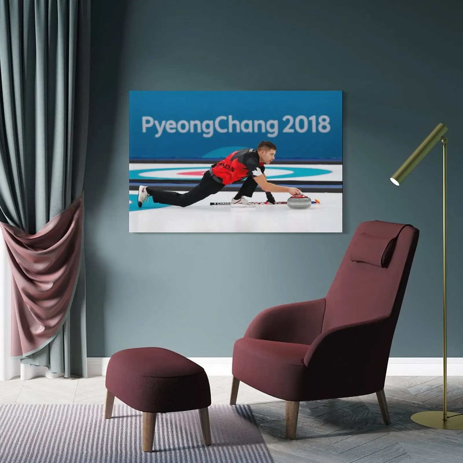 Pyeongchang Олимпийские игры 2018 крутящийся (1 _ 3) плакат на холсте художественный и