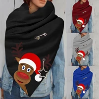 winter neckerchief women deer printing scarf button soft wrap cristmas casual scarves shawls neck gaiter cachecol %d1%88%d0%b0%d1%80%d1%84 %d0%b6%d0%b5%d0%bd%d1%81%d0%ba%d0%b8%d0%b9