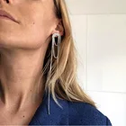 Длинные висячие серьги JUJIA для женщин, стразы с кристаллами, большие висячие серьги, свадебные украшения для невесты