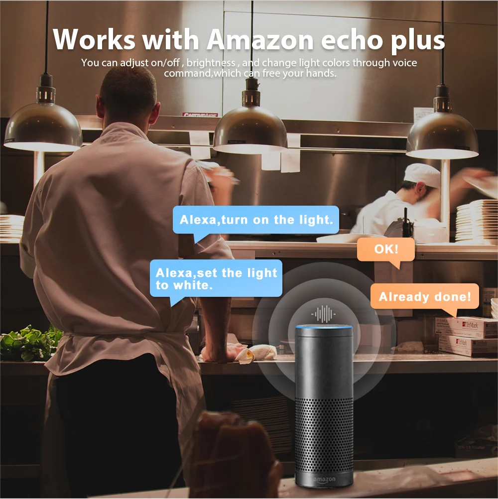 Zigbee умная Светодиодная лампа RGBCCT 6W AC110V 220V 6 Zone дистанционное управление E26 E27 светодиодный светильник, совместимый с Amazon Alexa Zigbee Hub