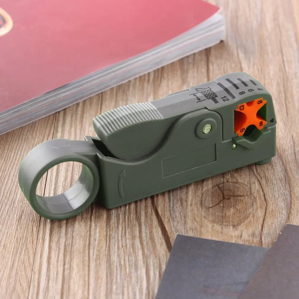

Hot 1Pcs Coaxial Household Multi Tool Cable Stripper/Cutter Tool Rotary Coax Stripper for Metal Network Tool Wire Stripper