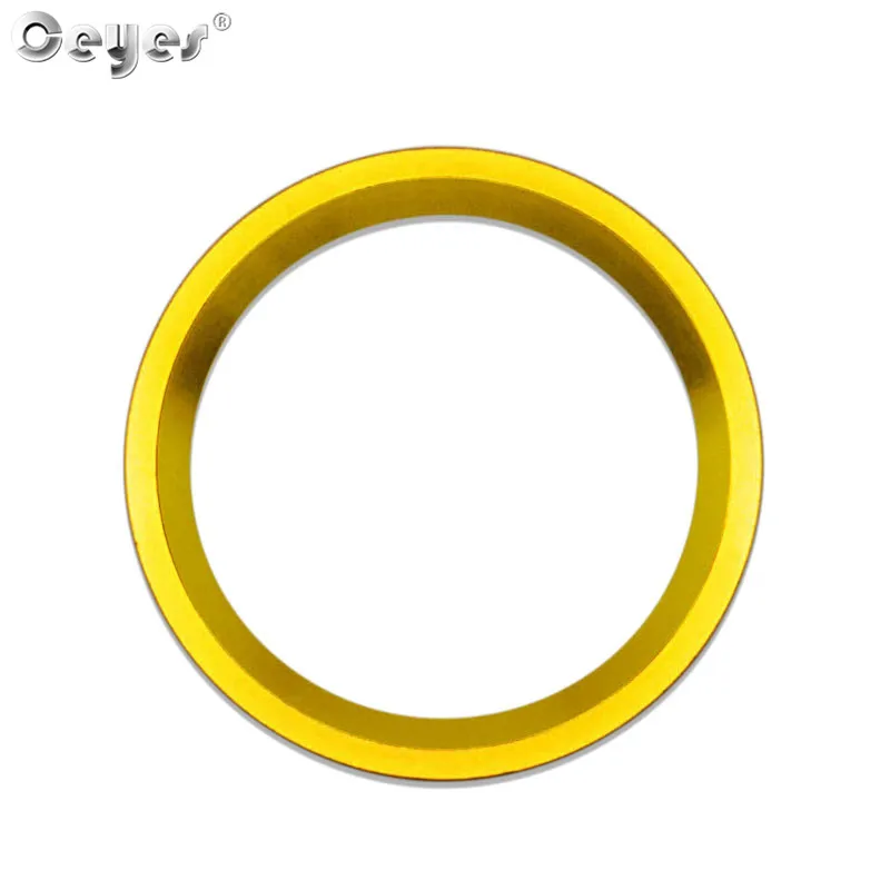 Gold Ring Cover Ceyes наклейки для стайлинга автомобилей для Audi A5 A7 Q3 Q5 Q7 8R A4 B9 Авто Start Stop стильная кнопка Зажигания для автомобиля кольцо чехлы чехол Круг Аксессуары - Название цвета: Gold Ring Cover