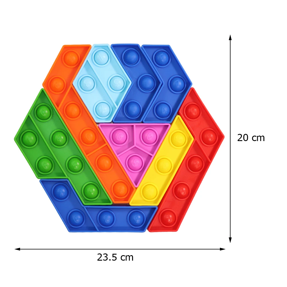 

Silicone Splicing Hexagonal Puzzle Push Bubble Sensory Anti-stress fidget Toys Stress Relieve Autism Educational for Adults Kids