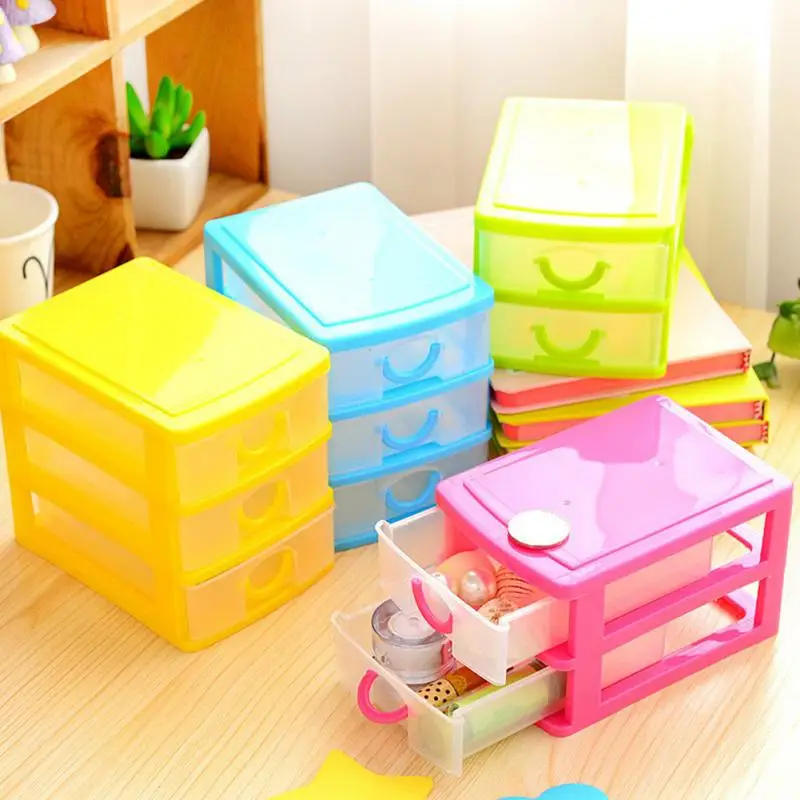 Практичный пластиковый маленький ящик для хранения настольный прозрачный