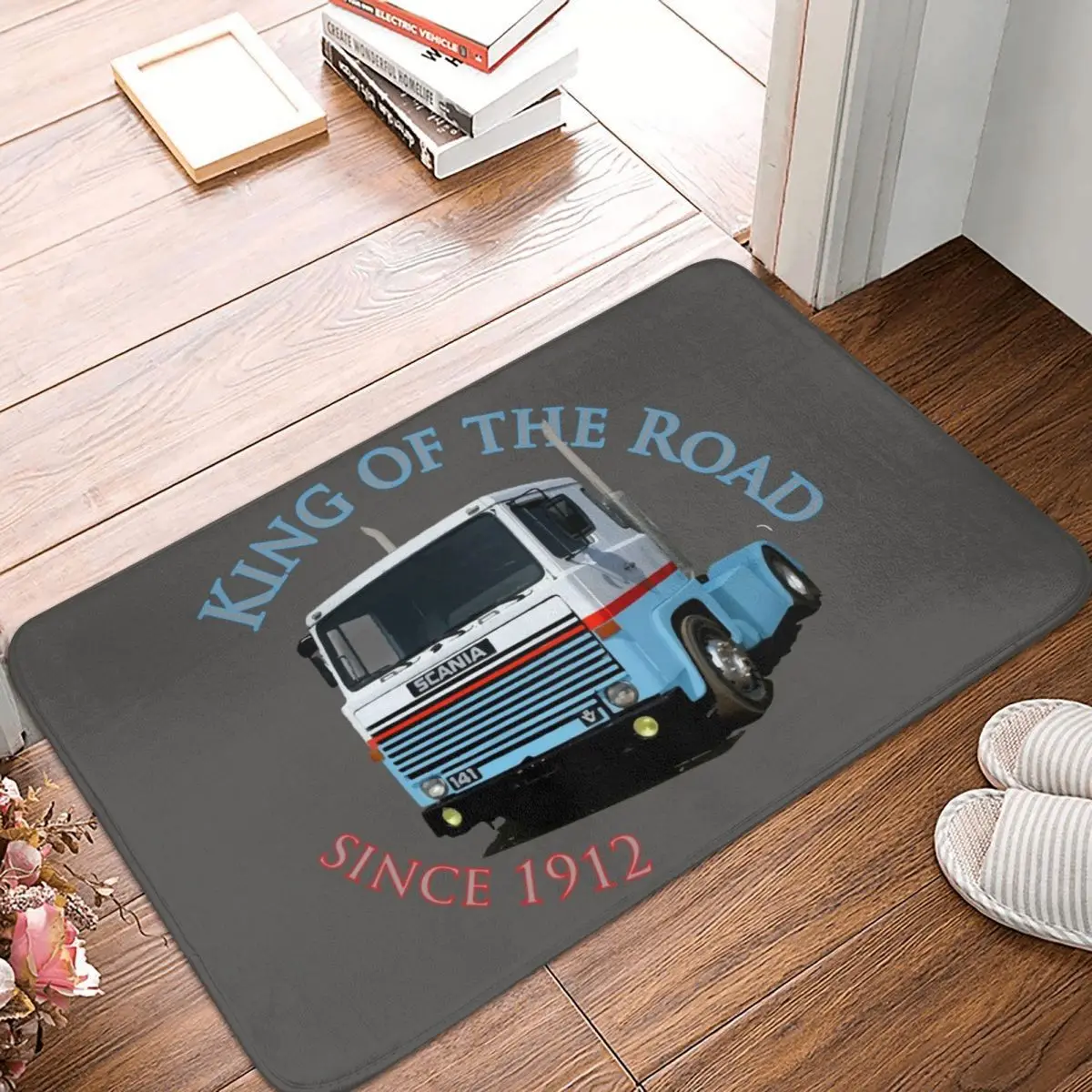 

Scania 141 V8 King Of The Road Doormat Carpet Mat Rug Polyester Anti-slip Floor Decor Bath Bathroom Kitchen Living Room 40x60