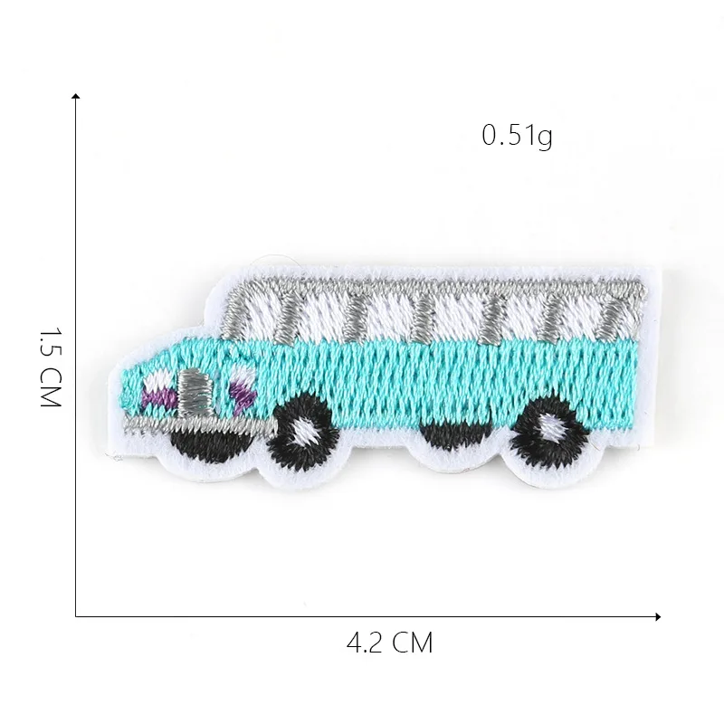1-PCS-C-137 Нашивка в виде мультяшных машин для одежды, железная аппликация с вышитым поездом, милая нашивка в полоску, эмблема на ткани, аксессуары для одежды DIY@ G - Цвет: 1-PCS-C-137