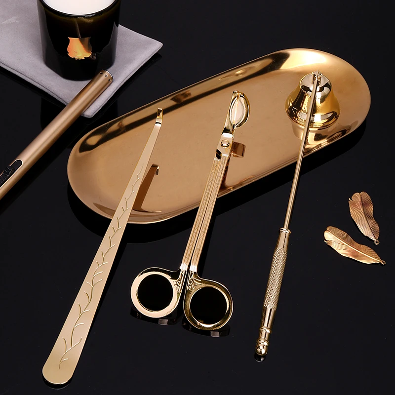 

Роскошные Ароматические аксессуары для свечей резак триммер для фитилей поднос плотно прилегающий набор аксессуары для свечей горелка наб...