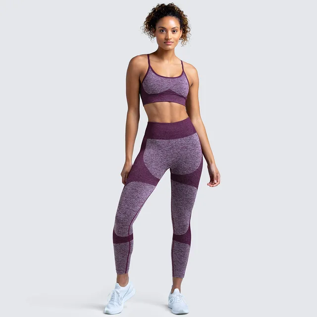 Fashion Seamless Yoga Set Sport Outfit For Woman Gym Clothing Fitness Bras  Crop Top High Waist Leggings Running Sportswear - AliExpress