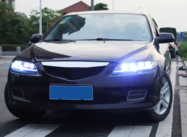 2 шт. автомобильный стиль все-светодиодный фары для Mazda 6 2003-2008 для 6 Головной фонарь светодиодный DRL Объектив двойной луч H7 HID Xenon bi xenon объектив