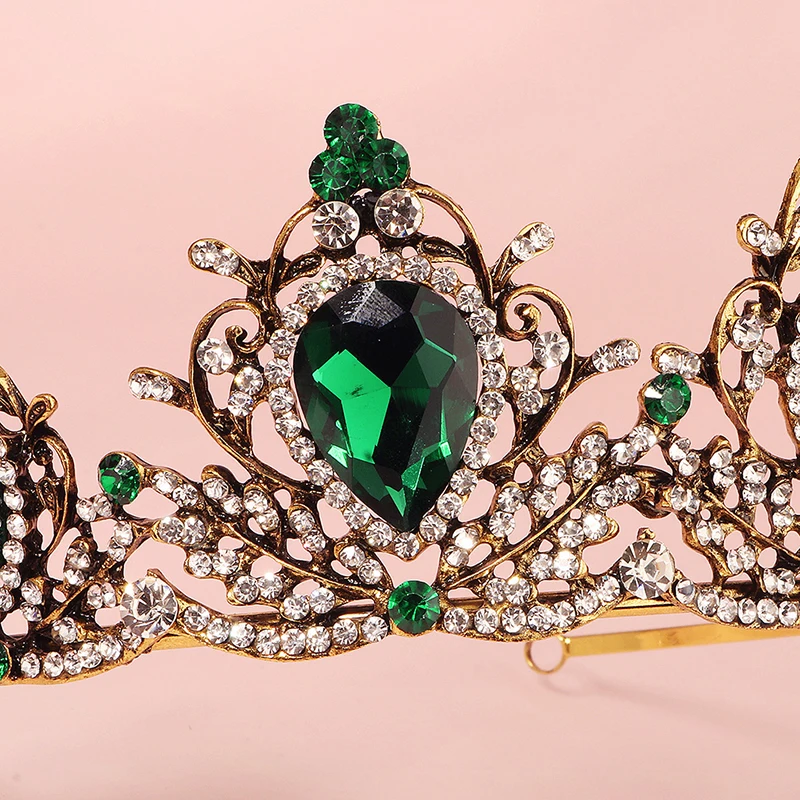 

QYY Crystal Crown Gold Color Rhinestone Tiaras and Crowns Hair Jewelry Accessories for Women Party Headpiece Headwear Gift