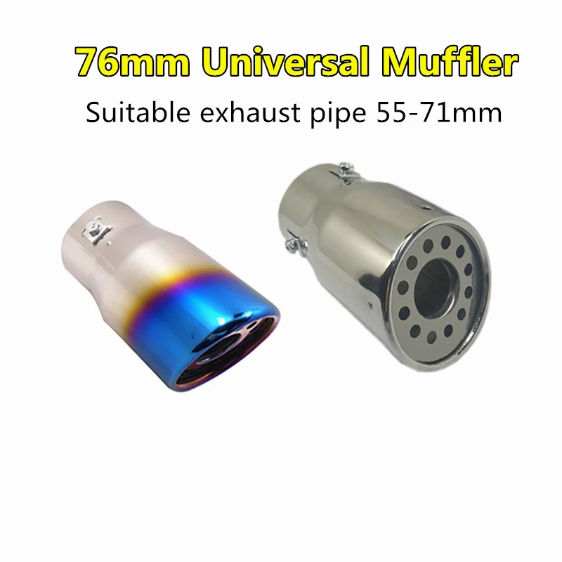 

Universal 76mm Muffler Stainless Steel Car Exhaust System Pipe Modified For RAV 2009 2010 Prado Highlander Pajero Car-styling