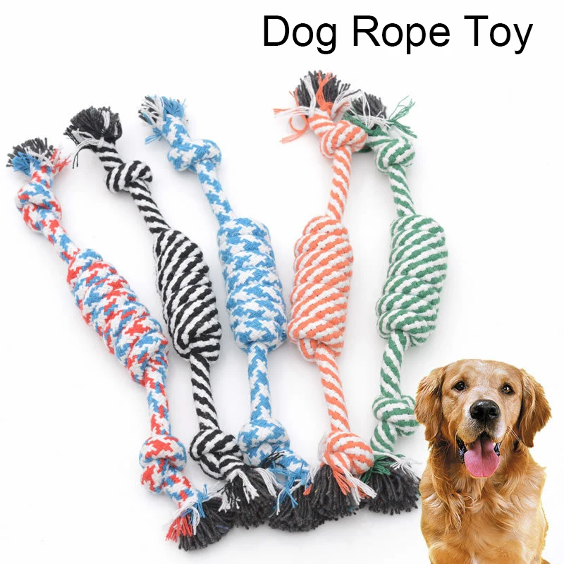 

Dog Rope Toy Pet Toys Interactive Play with Dog Chew Tough Cotton Health Teeth Cleaning(Random colors, a group of three)