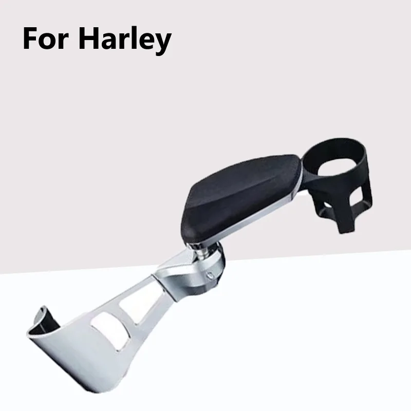 

For Harley Models Electra Glides Road Glide Ultra Tri Glides 2014-2019 Adjustable Armrests Chrome Passenger Cup Holder Swing-Out