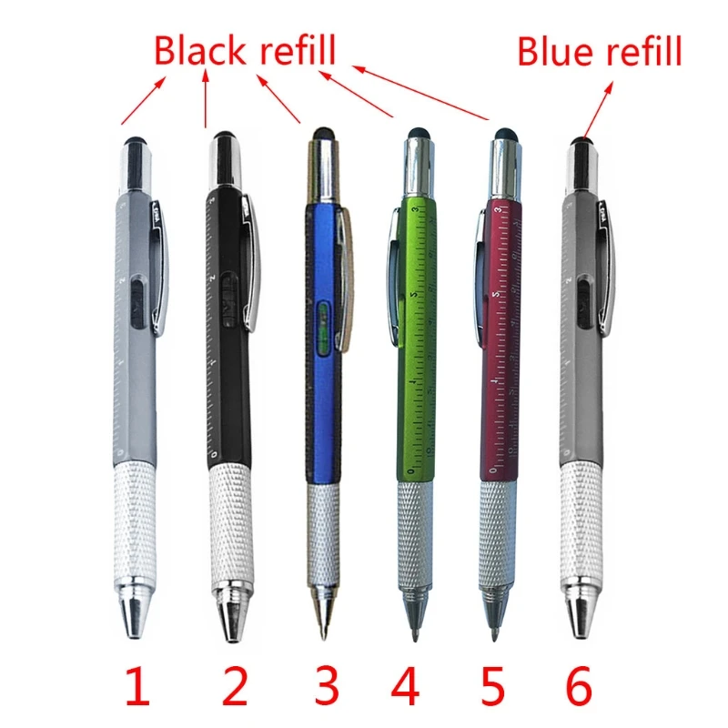 

Multi-Functional Tool Tech Ballpoint Pen 6 in 1 Ballpoint Pen, Screwdriver