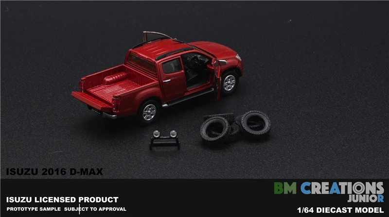 BM творения 1:64 Isuzu D MAX 2016 серебро/оранжево красный/черный литья под давлением