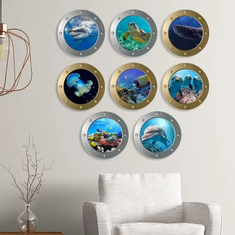 Креативные яркие животные Подводные наклейки на окна новый и качественный