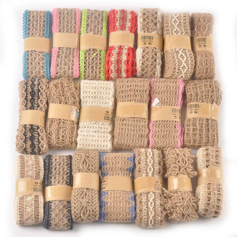 2M Retro Jute Burlap Lace Ribbons For Craft DIY Gift Wraping Hessian Hemp Ribbon Handmake Party Bag Material Wedding Decor C2418 | Дом и сад