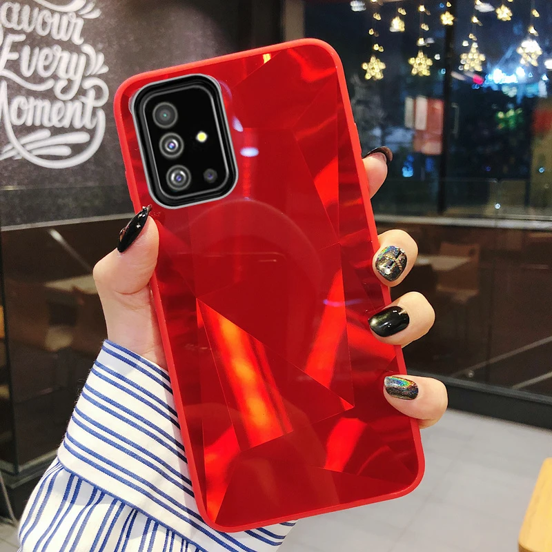 

Glitter Bling Diamond Mirror Laser Phone Case For Samsung A71 A51 A41 A31 A21 A11 A81 A91 A70 A70S A60 A50 A40 A30 A20 A10 Cover