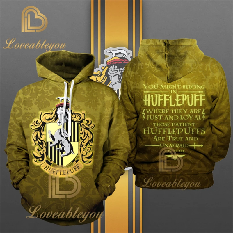 Hufflepuff Wizardry Gryffindor Slytherin Ravenclaw косплей костюм для мужчин и женщин толстовки пуловер Trackusits Повседневная куртка на молнии - Цвет: Hufflepuff