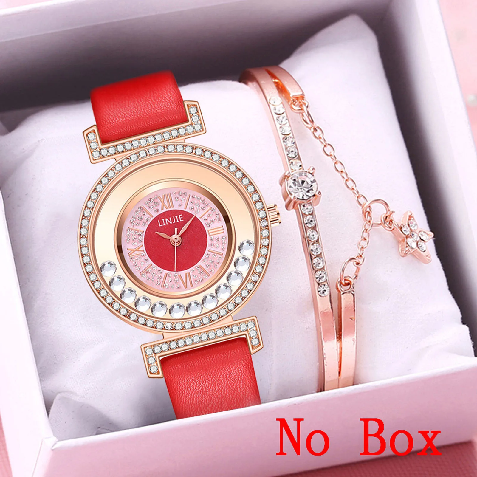 

Women fashion watches 2021 LINJIE Ladies Fashion Quartz Watch Leather Band Strap exquisite Glass Surface Trend Analog Watch