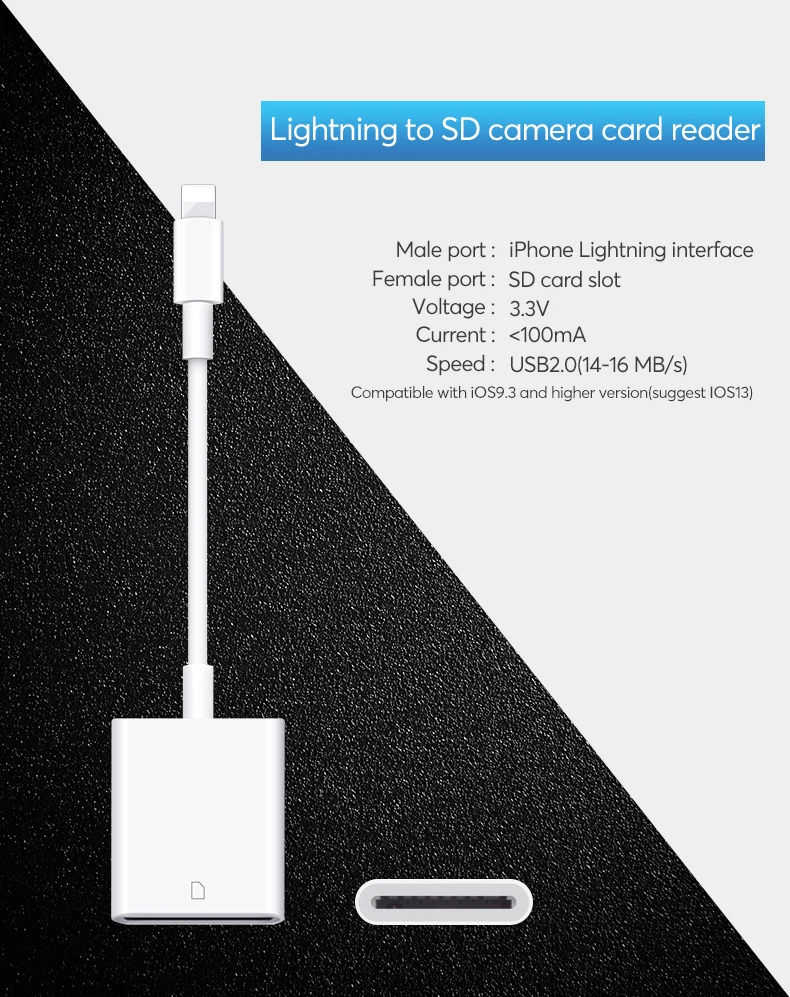 UTHAI C27 кард-ридер для SD-Lightning смарт-камера SD карта памяти адаптер для iPhone iPod Apple карты памяти использовать не нужно приложение