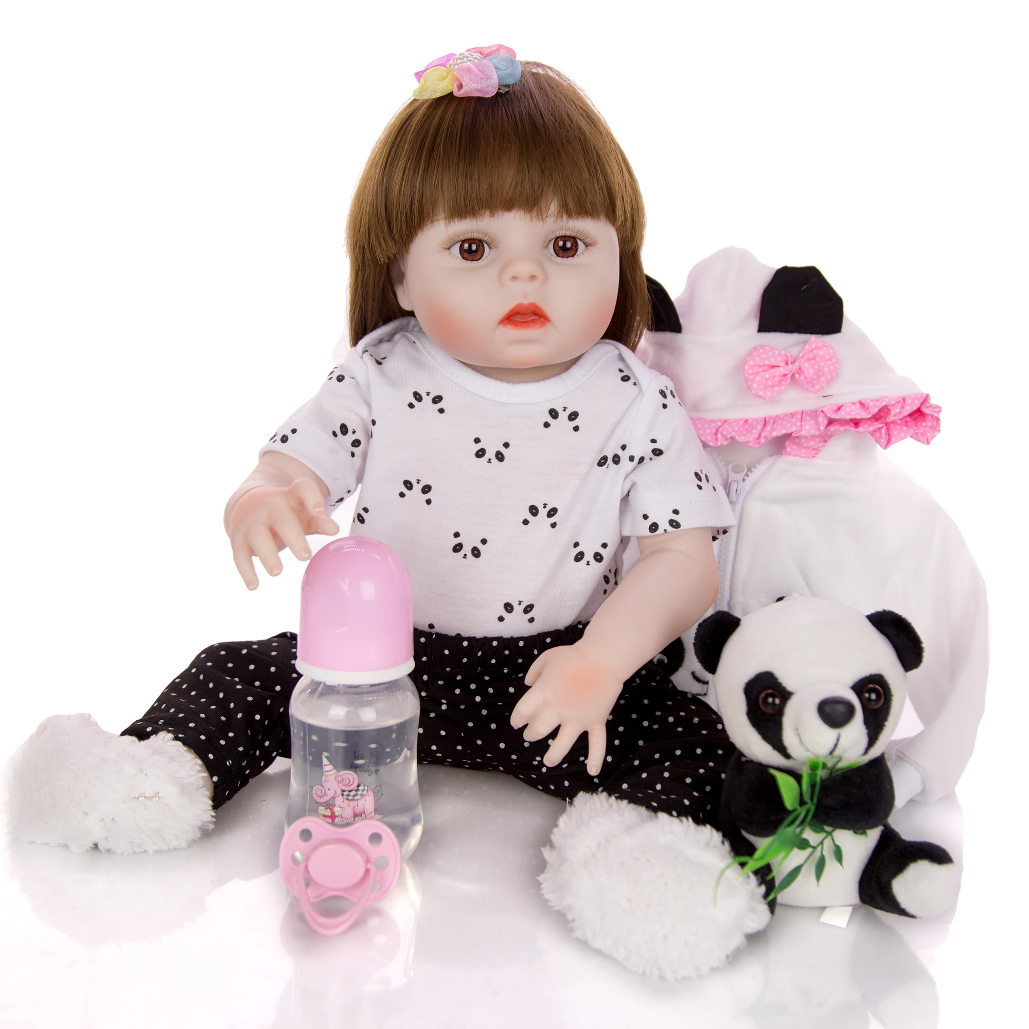 2019 Модная Кукла для новорожденных девочек панда Водонепроницаемая силиконовая