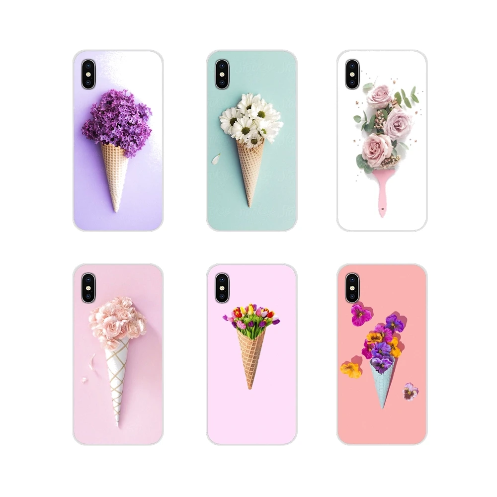 Конфеты цвета мороженого с цветочным принтом пиццы пиона для Apple iPhone X XR XS 11Pro MAX 4S 5S