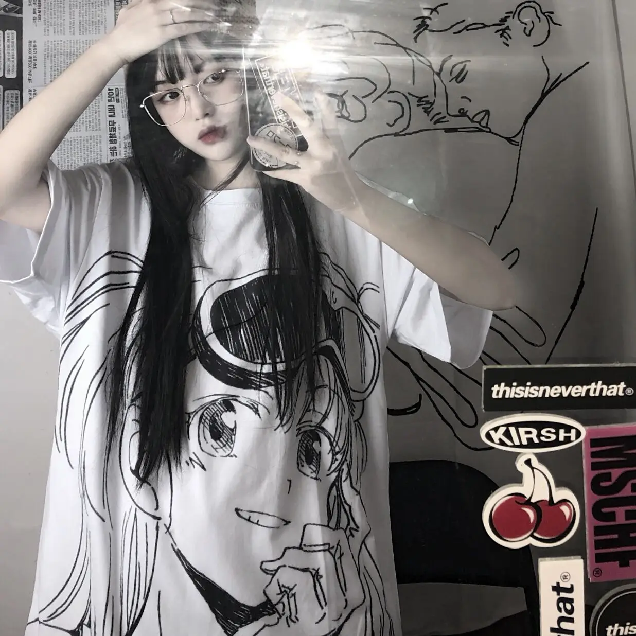 Женские футболки оверсайз женская одежда летние топы Мультяшные повседневные