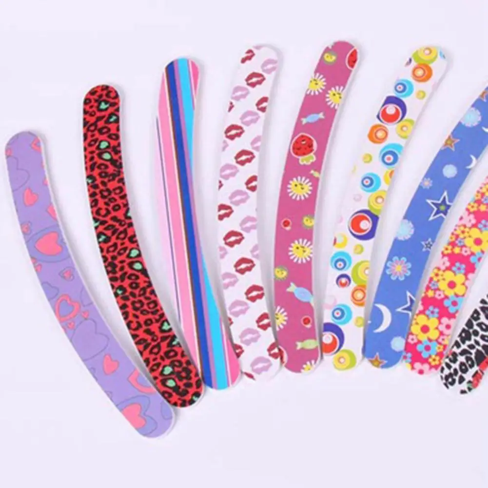 

5Pcs Nail Art Polishing Sanding Files Manicure Tip Tool Acrylic Block Buffers Cute and Colorful Pattern Print Portable Size