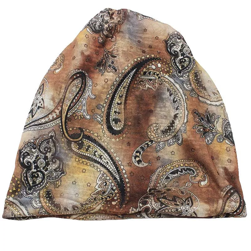 ALTOBEFUN тонкий винтажный дизайн кешью шапочки с черепами женский шарф маска для