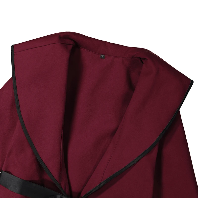 Женская шерстяная открытая куртка пальто верхняя одежда сексуальные на шнуровке