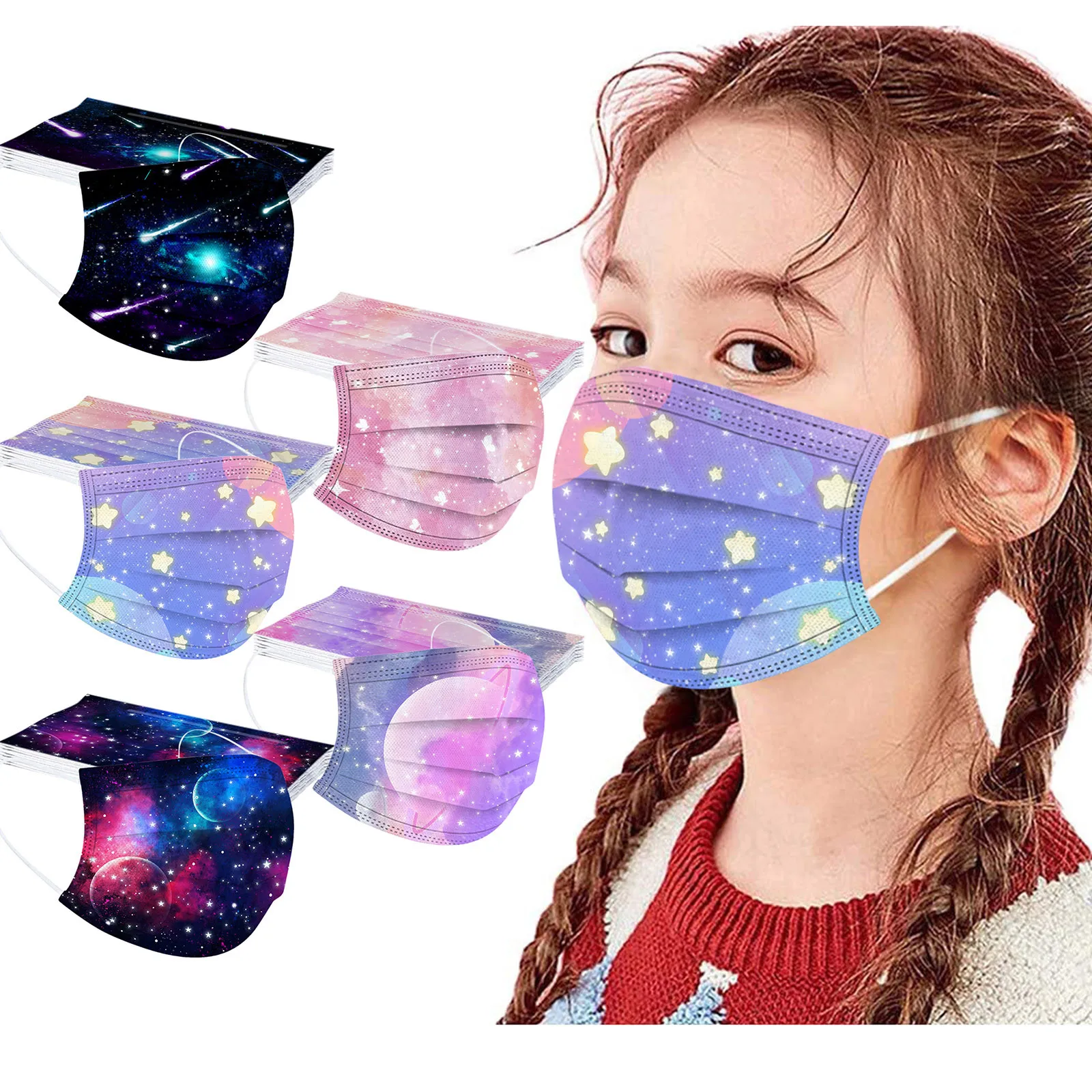 

Маска одноразовая детская 3-слойная, дышащая, 50 шт.