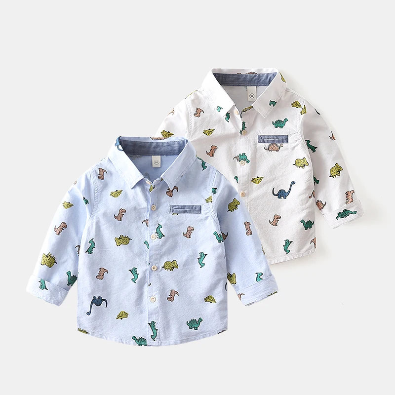 Новая рубашка для мальчиков блузка детская одежда белая синяя школы рубашки от 2